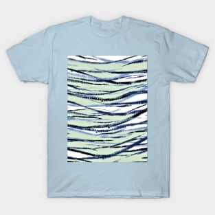 Shibori Blue Green Waves T-Shirt